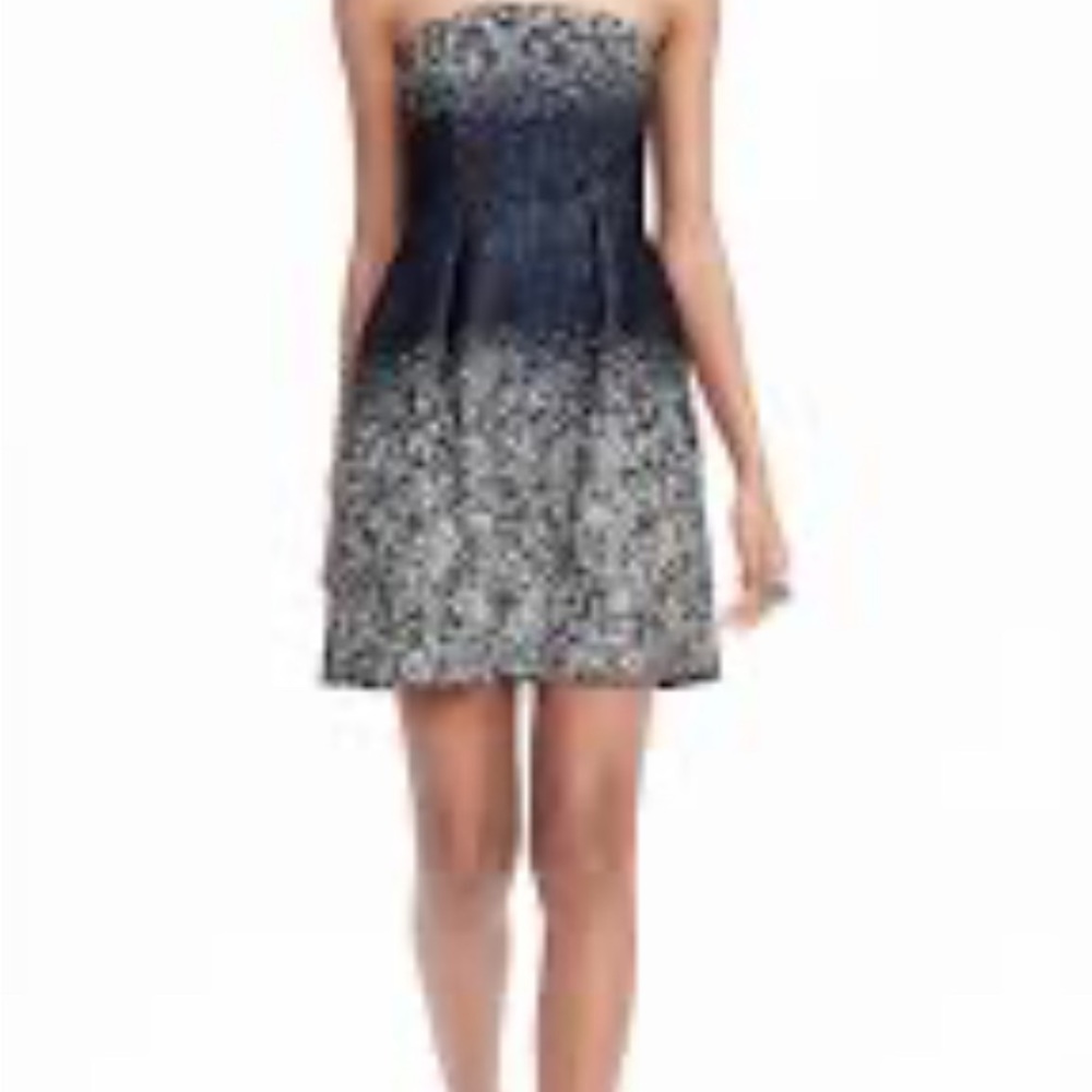 Banana Republic Limited Edition Strapless Mini Cocktail Dress Blue 4P - Picture 3 of 11